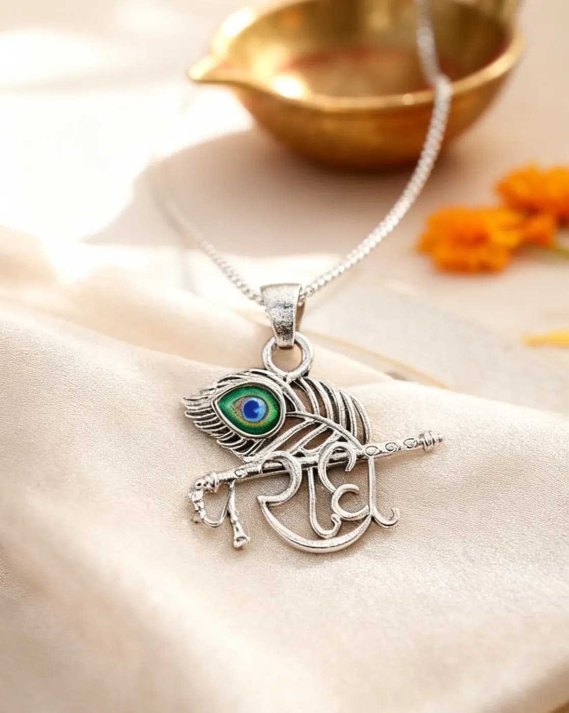 Mor Pankh & Bansuri Pendant — Grand
