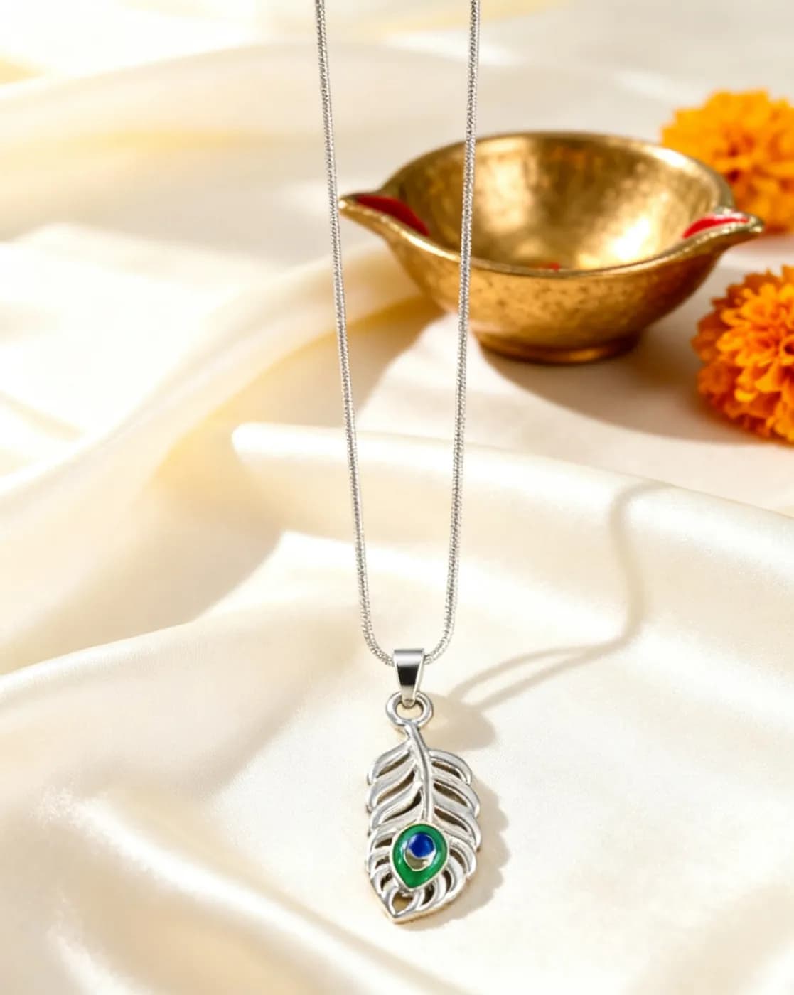 Mor Pankh Feather Pendant — Peacock Plume
